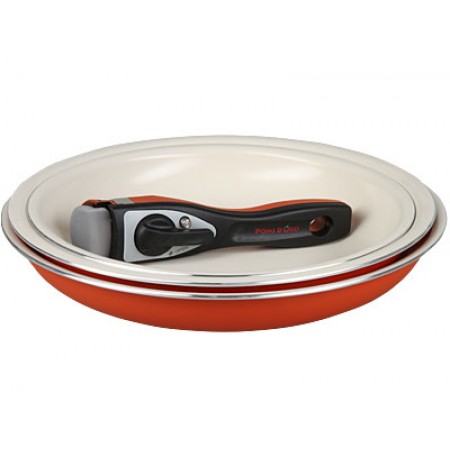 Terracotta Compatto Set набор посуды с керам. покр. и съёмн. ручкой.